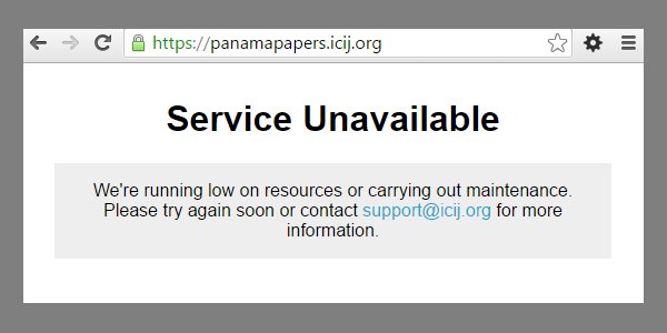 Image:#panamapapers : le site de l'icij n'aura pas résisté au buzz