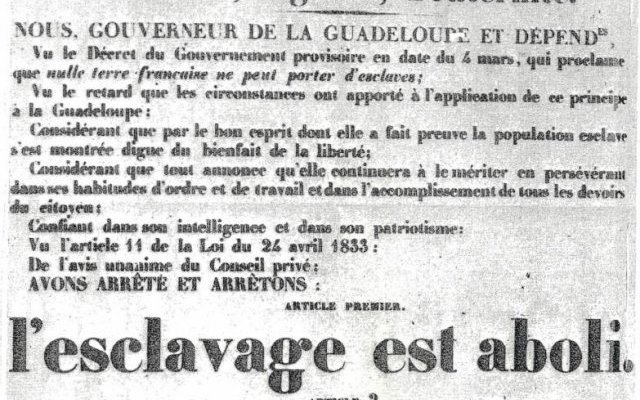 Les derniers jours de l'escalvage en Guadeloupe (Mars-Mai 1848)