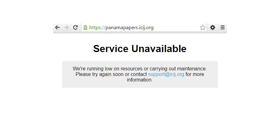 Image:#panamapapers : le site de l'icij n'aura pas résisté au buzz